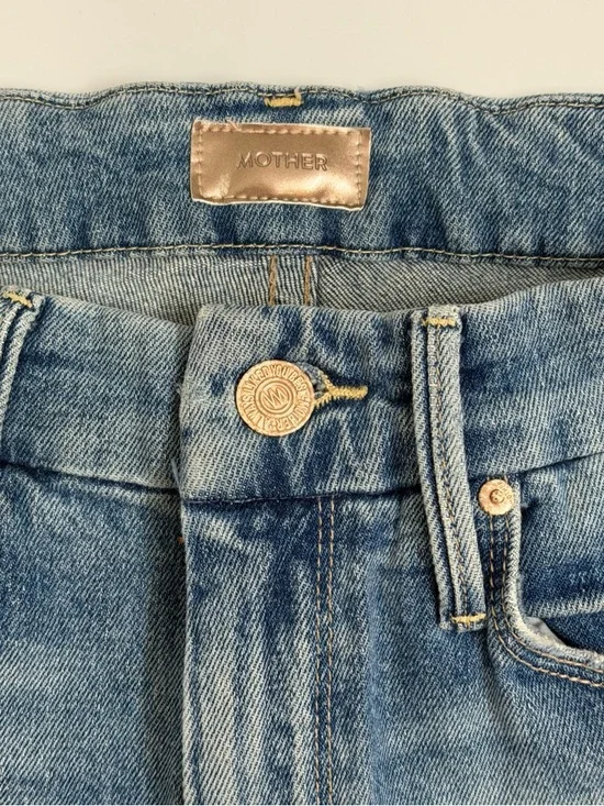 MOTHER The Looker Ankle Step Fray Jeans 26 Distressed Raw Hem High Rise - Picture 2 of 14